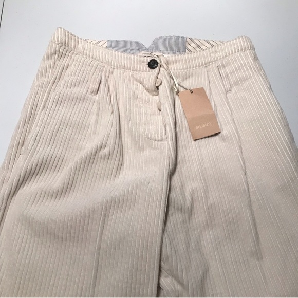 NWT Sessùn Rocco Corduroy Trouser Pants in Fleur De Sel Size 38 - fits like US 4 - Picture 5 of 14